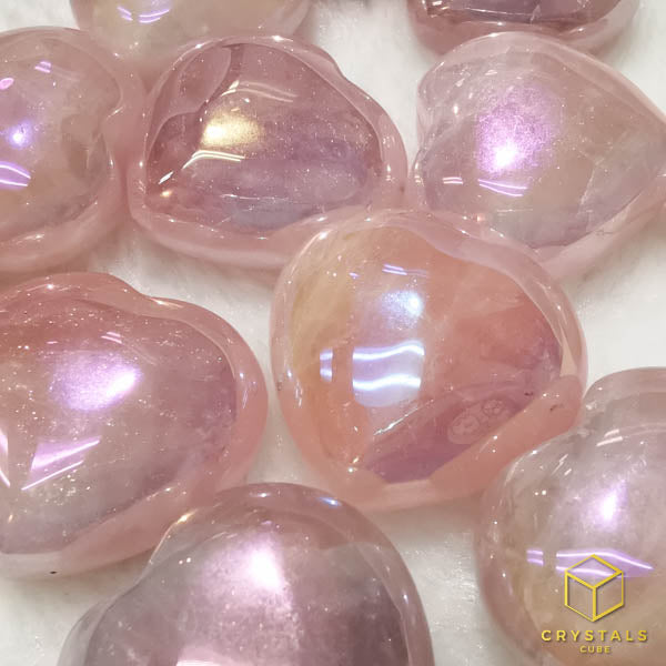 Aura Rose Quartz Heart