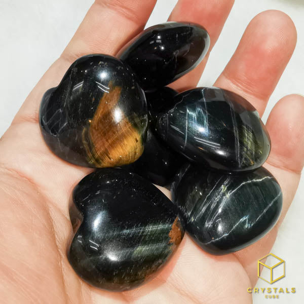 Tiger's Eye Premium Heart - Blue