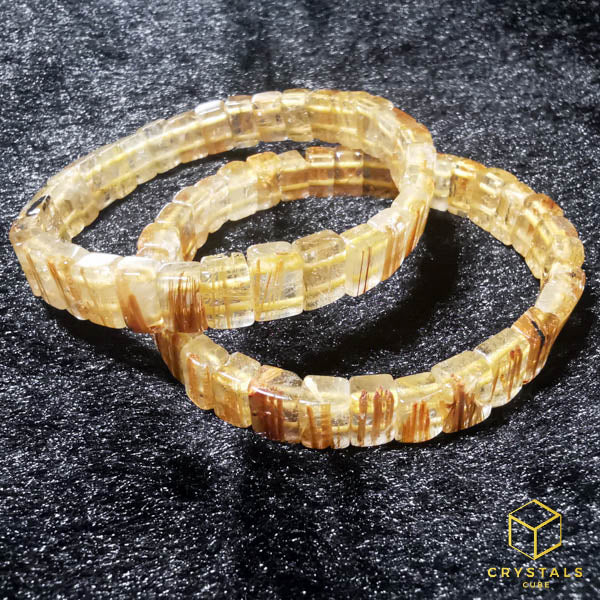 Golden Rutilated Quartz*** Flat Bracelet