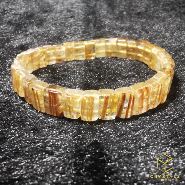 Golden Rutilated Quartz*** Flat Bracelet
