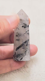 Load and play video in Gallery viewer, Black Rutile (Tourmalinated Quart) Point
