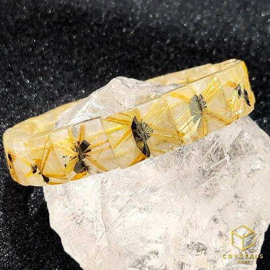 Golden Rutilated Quartz**** Flat Bracelet