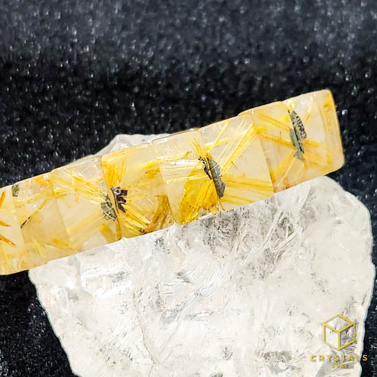 Golden Rutilated Quartz**** Flat Bracelet