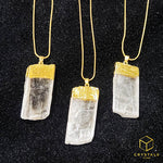 Load image into Gallery viewer, Selenite (Raw) Gold Cap Necklace
