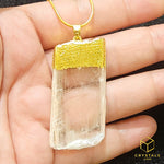 Load image into Gallery viewer, Selenite (Raw) Gold Cap Necklace
