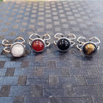 Load image into Gallery viewer, Stainless Steel Crystal Ring - Rose Quartz, Tiger&#39;s Eye, Carnelian &amp; Onyx
