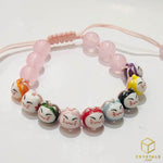 Load image into Gallery viewer, 9 Cat bead Bracelet - Blue Chalcedony Pink Chalcedony &amp; Onyx
