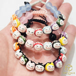 Load image into Gallery viewer, 9 Cat bead Bracelet - Blue Chalcedony Pink Chalcedony &amp; Onyx
