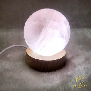LED Light Wooden Display Stand for Crystals