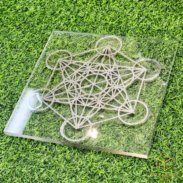 Flower of life & Metatron’s Cube - Metal Energy Grid Board