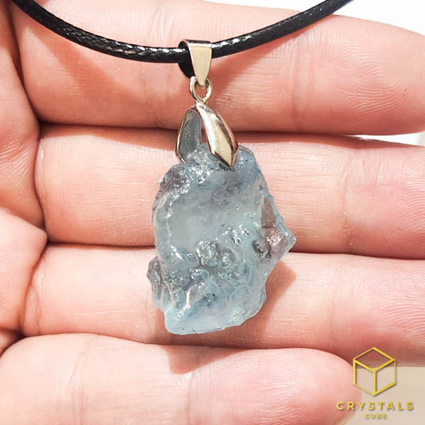 Aquamarine*** (Premium) Raw Pendant