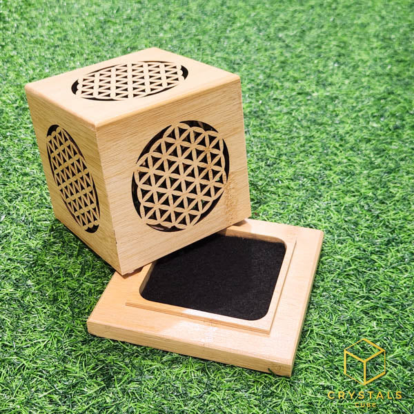 Flower of life & Sri Yantra Incense Box - Cube – Crystal Tale