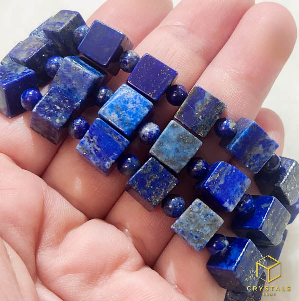 Lapis Lazuli Cube Bracelet