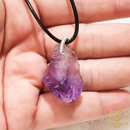 Raw Crystal Pendant - Clear Quartz, Amethyst, Labradorite, Sodalite, Apatite, Amazonite, Rose Quartz, Green Amethyst, Fluorite & Smokey Quartz