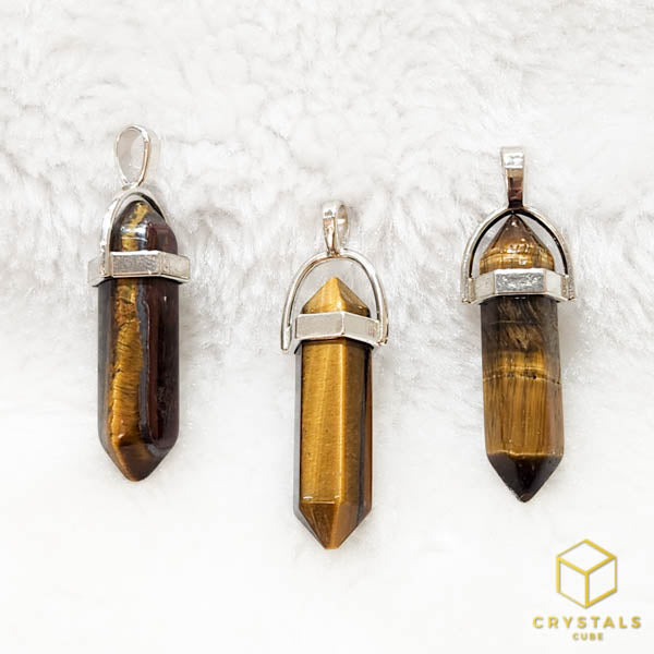 Tiger's Eye Double Point Pendant