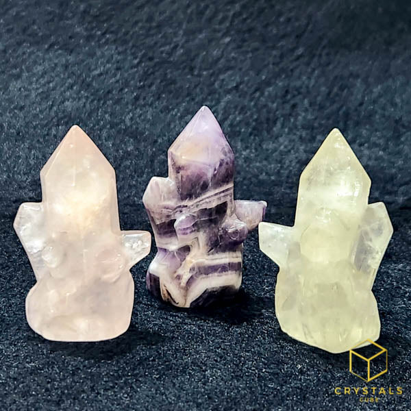 Crystal Cluster Carving - Amethyst, Citrine & Rose Quartz