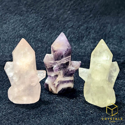 Crystal Cluster Carving - Amethyst, Citrine & Rose Quartz