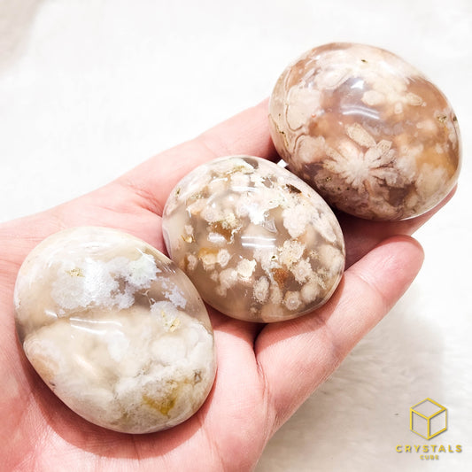 Sakura (Cherry Blossom) Agate Palm Stone