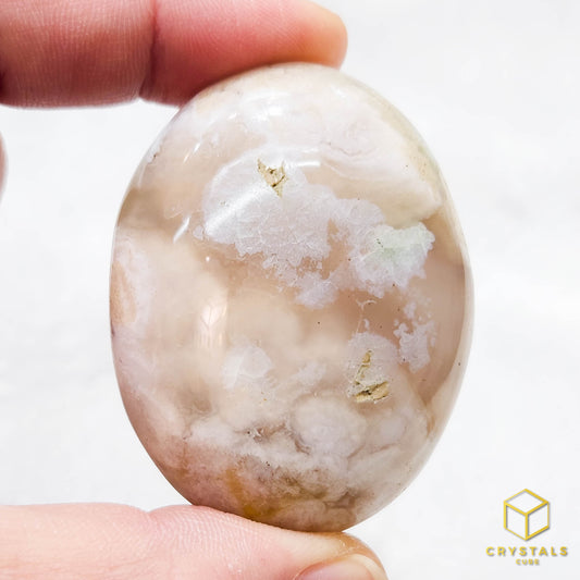 Sakura (Cherry Blossom) Agate Palm Stone