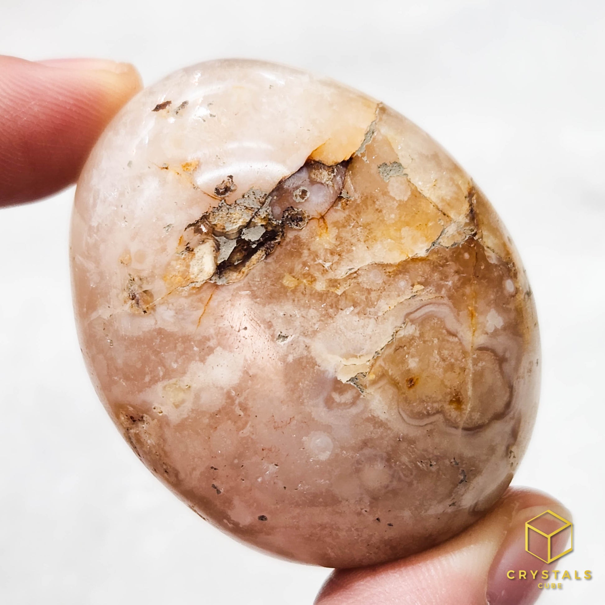 Sakura (Cherry Blossom) Agate Palm Stone