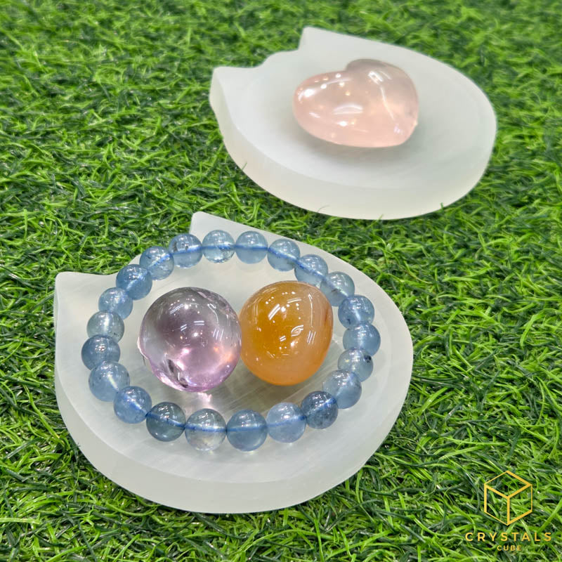 Selenite Cat Plate/Slab