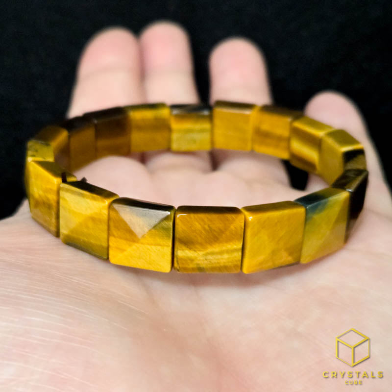 Tiger's Eye Pyramid Elastic Bangle / Bracelet
