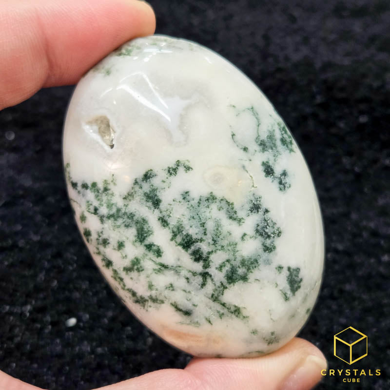 Moss Agate Palm Stone
