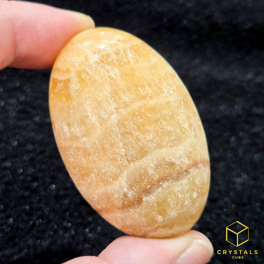 Yellow Calcite Mini Palm Stone