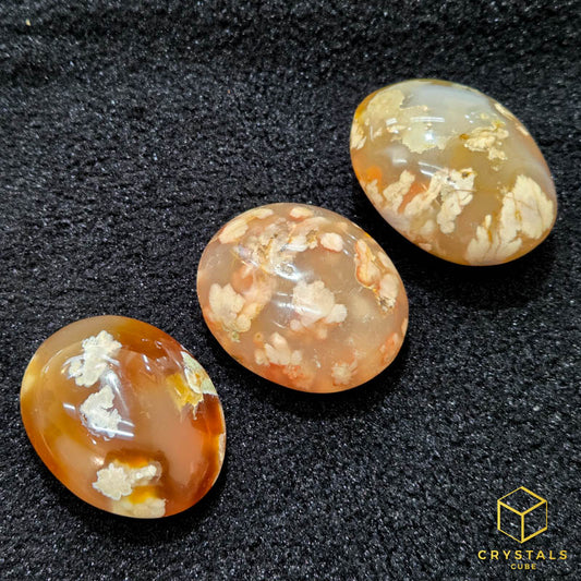 Sakura (Cherry Blossom) Agate Palm Stone