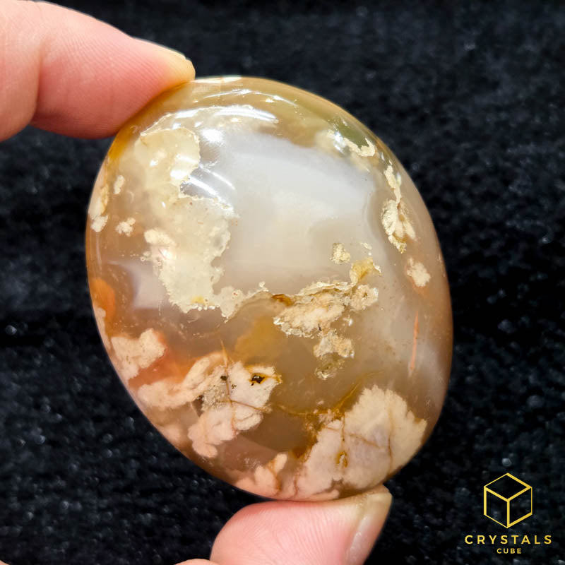 Sakura (Cherry Blossom) Agate Palm Stone