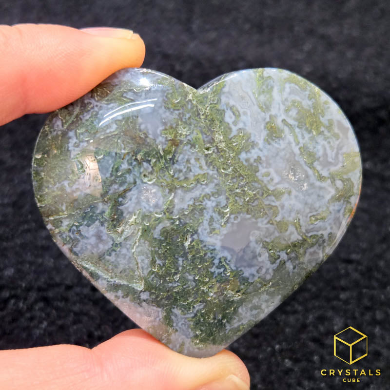 Moss Agate Heart