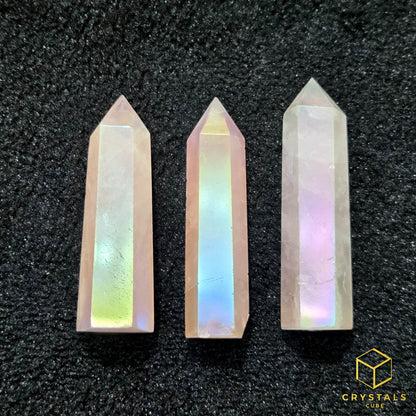 Aura Rose Quartz Point - 7+cm