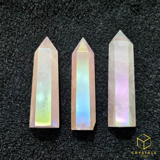 Aura Rose Quartz Point - 7+cm