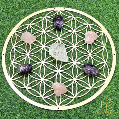 Flower of life Metal Wall Art - 40cm Energy Grid