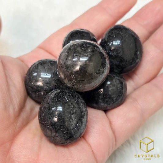 Black Rutile (Tourmalinated Quart) Tumble