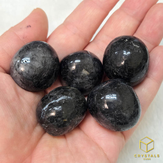 Black Rutile (Tourmalinated Quart) Tumble