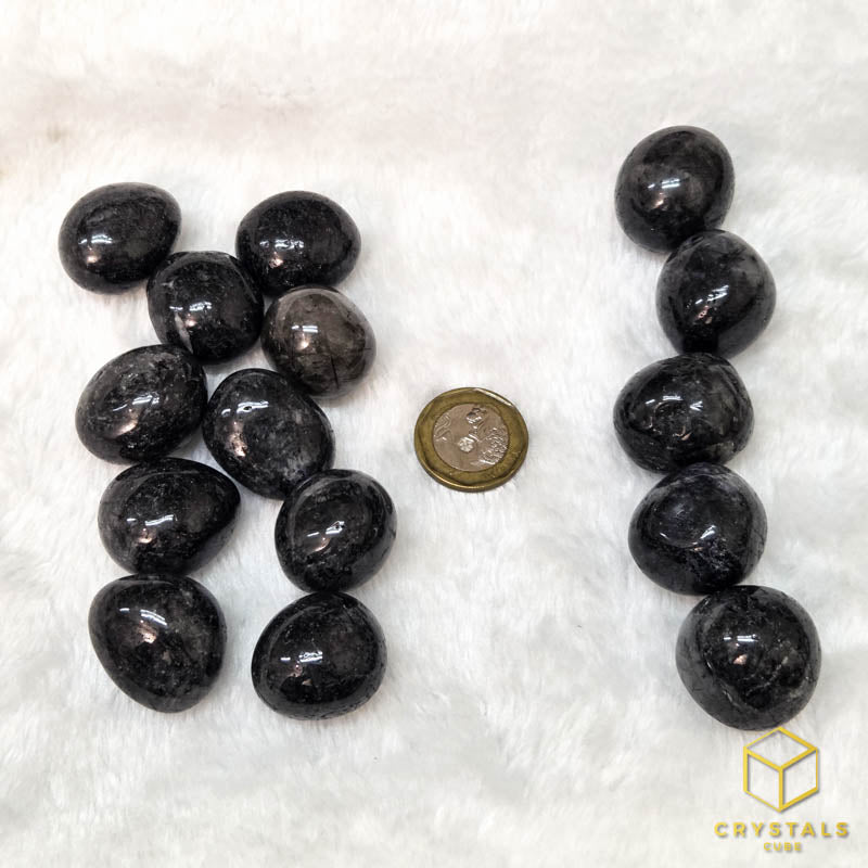 Black Rutile (Tourmalinated Quart) Tumble