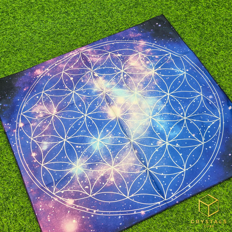 Flower of Life Meditation Cloth - Blue Violet - Promote Meditation / Harmonise & Energise Personal Energy Field