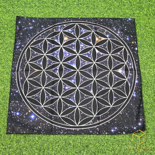 Flower of Life Meditation Cloth - Black - Promote Meditation / Harmonise & Energise Personal Energy Field 