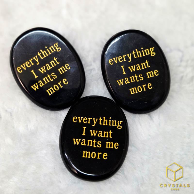Black Obsidian Manifestation Stone - Everything I Want Wants Me More