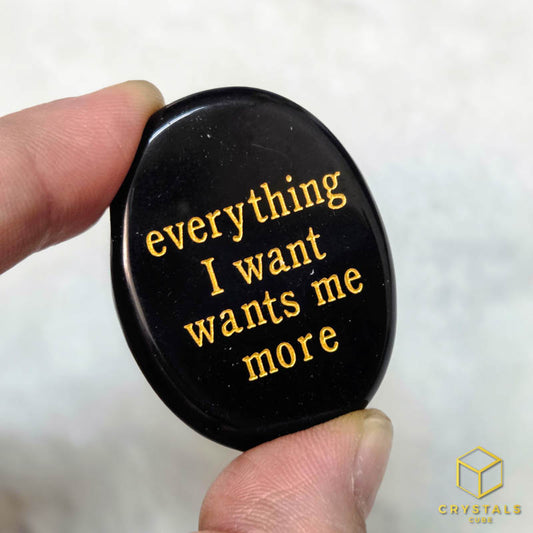 Black Obsidian Manifestation Stone - Everything I Want Wants Me More