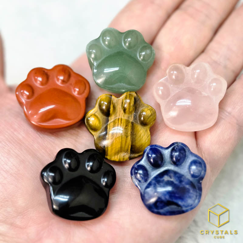 Crystal Paw - Sodalite, Rose Quartz, Green Aventurine,  Tiger's Eye, Red Jasper & Black Obsidian