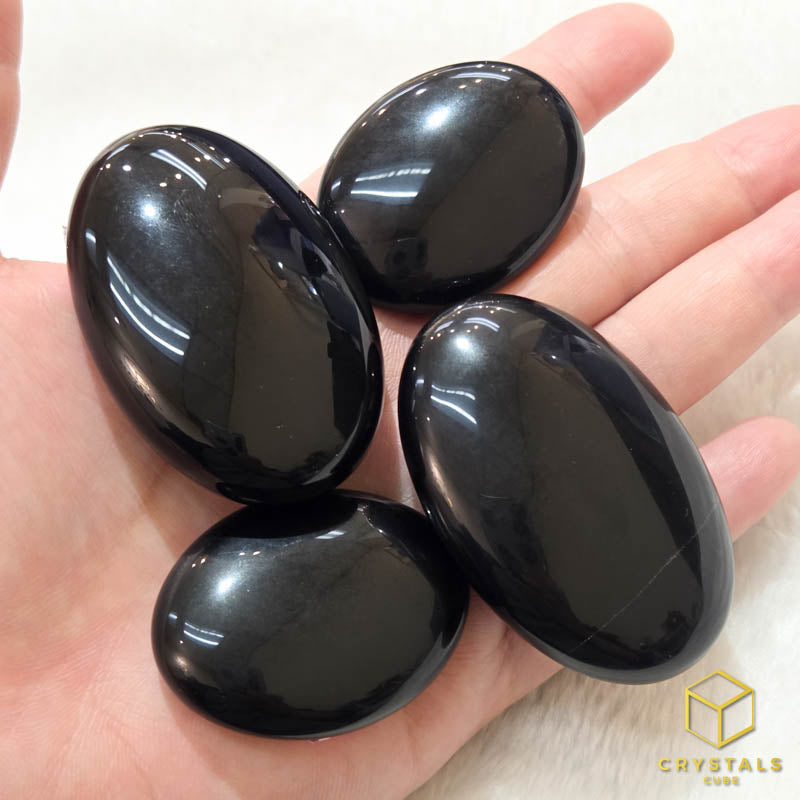 Black Obsidian Palm Stone