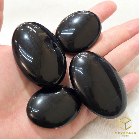 Black Obsidian Palm Stone