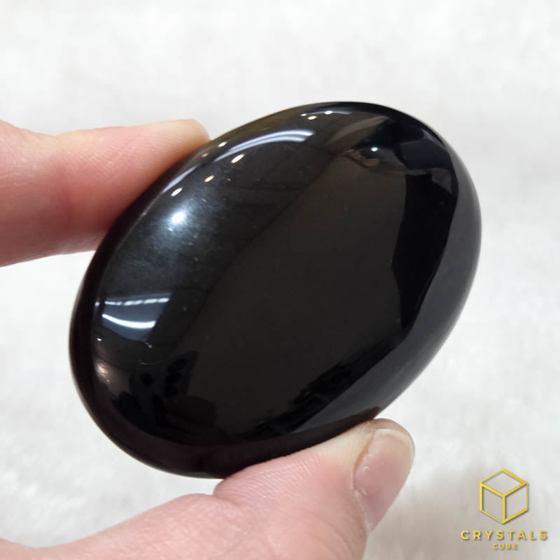 Black Obsidian Palm Stone