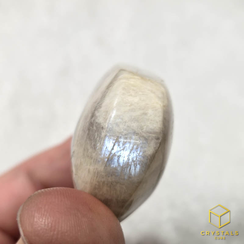 Grey Moonstone with Sunstone & Blue Sheen Palm Stone