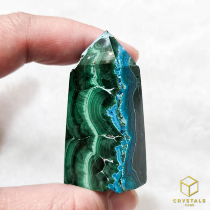 Malachite w Chrysocolla Obelisk