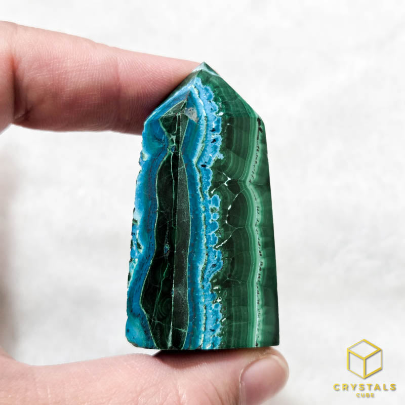 Malachite w Chrysocolla Obelisk