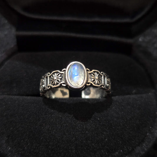 Rainbow Moonstone Ring - Adjustable