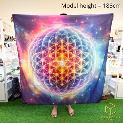 Flower of Life Meditation Cloth - Blue Violet - Promote Meditation / Harmonise & Energise Personal Energy Field